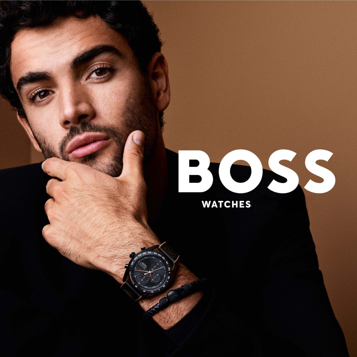 BOSS - Mesh-bracelet watch with crystal indexes